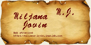 Miljana Jovin vizit kartica
